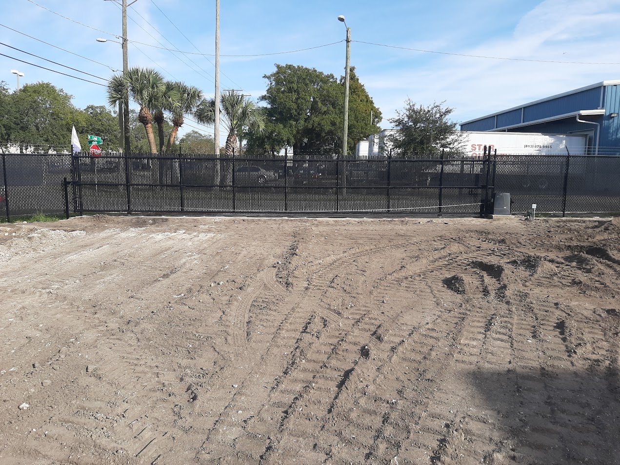 Galvanized chain link fence with slats Tampa